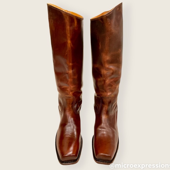 RARE Frye 150th ANNIVERSARY Cavalry 12L Cognac Leather Vintage Tall Campus Boot - Picture 10 of 16